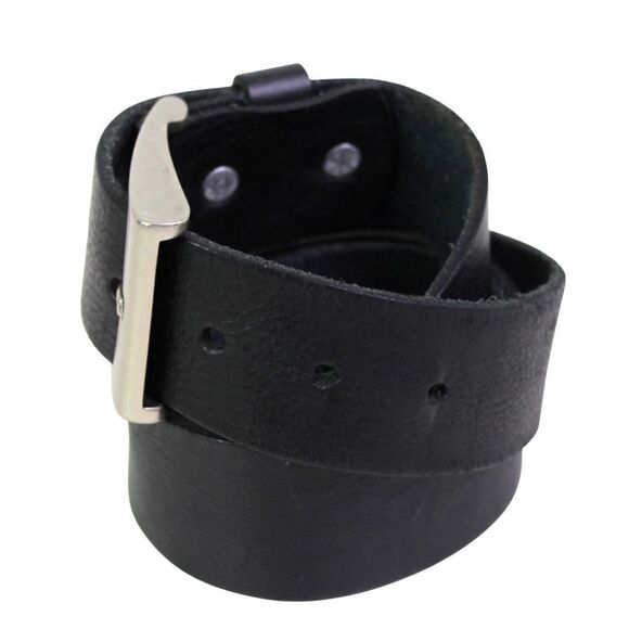 Levi's SADDLE BLACK GENUINE LEATHER 1 1/2"Wd DRESS CASUAL MEN'S BELT Sz 40 (47D - Picture 3 of 13